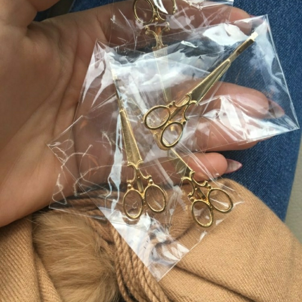 2 Silver Scissor Hair Pins - Picture 4 of 7